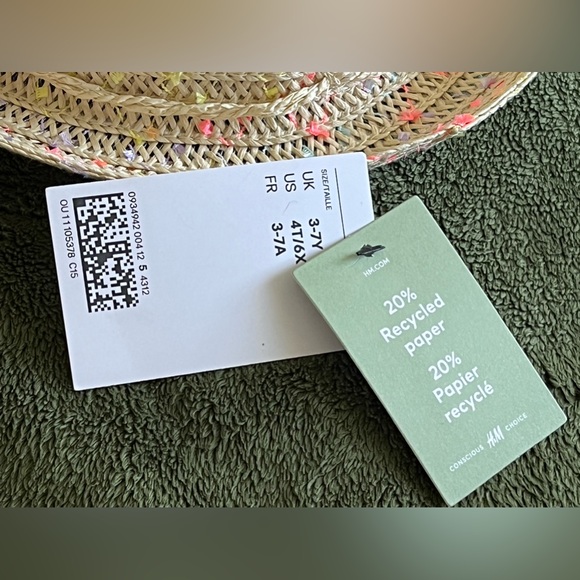 Girls H&M Woven Straw Summer Beach Hat 👒 NWT - Picture 5 of 8